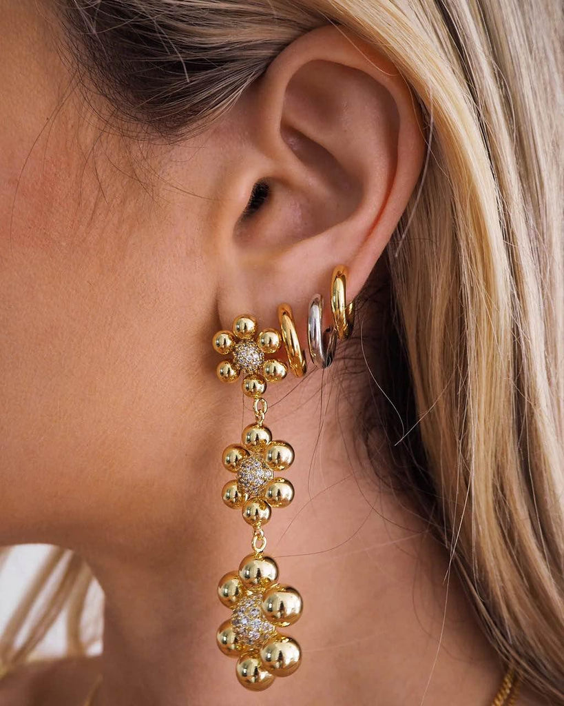 Daisy Statement Earrings - Gold - Flutter