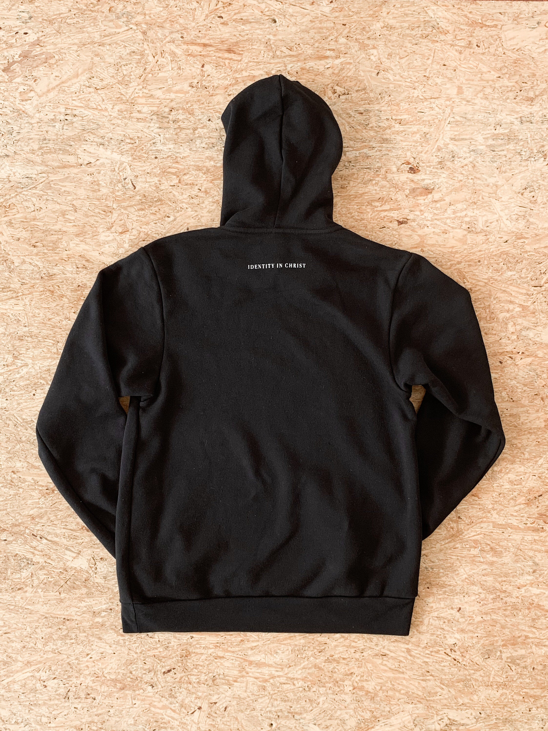 Sweatshirt Hoodie - Small Logo - Identity in Christ - Black