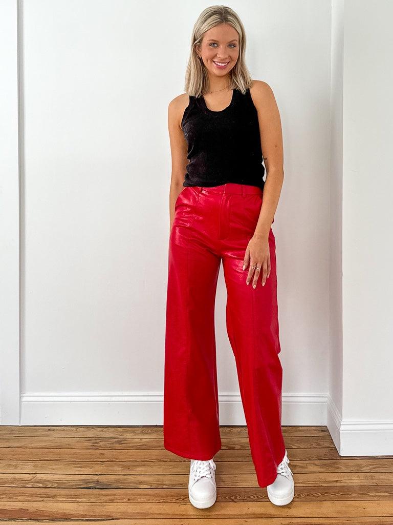 Crafted from high-quality vegan leather, these trousers offer a guilt-free fashion statemen