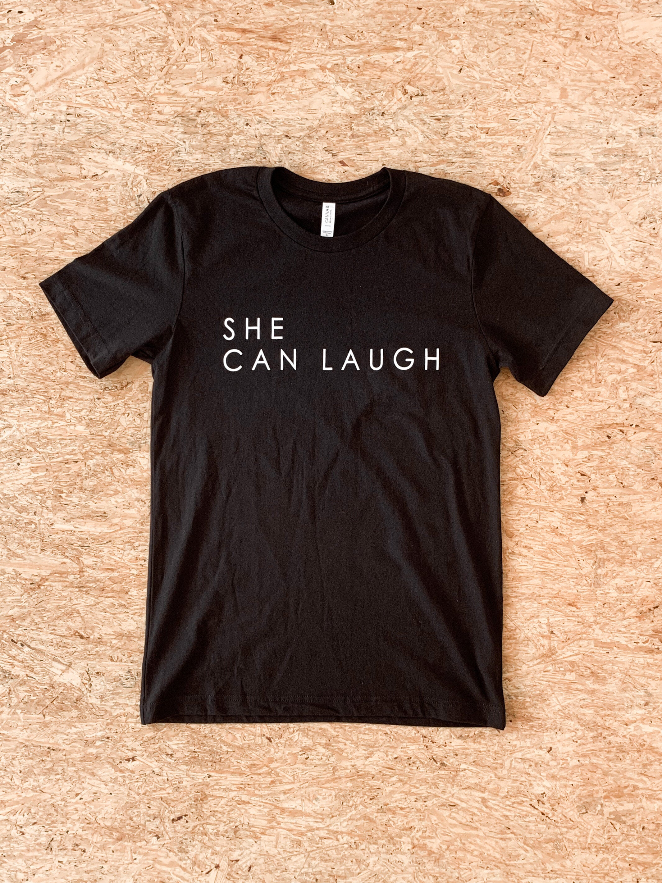 T-Shirt - She Can Laugh - Black - Century Gothic