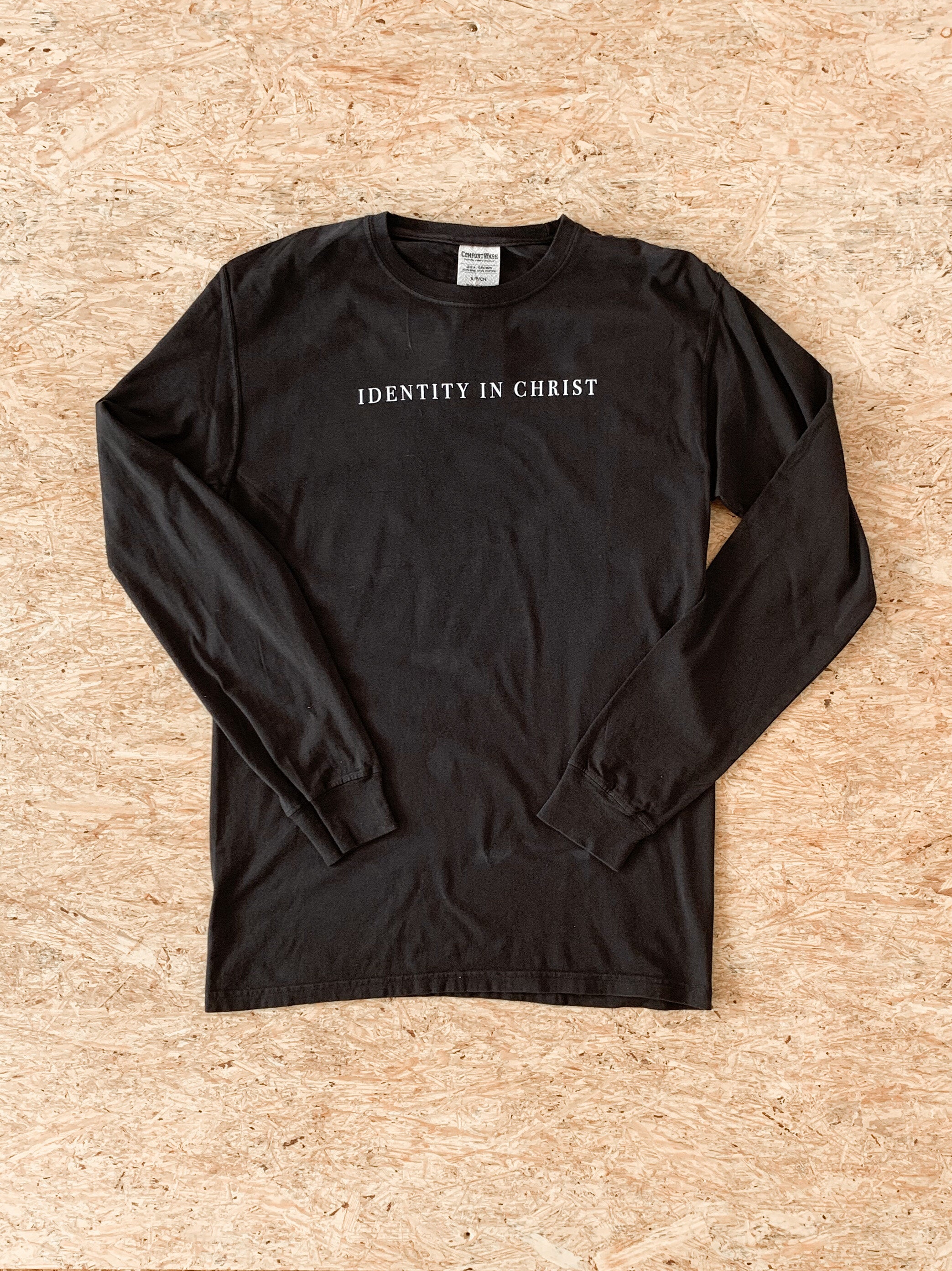 T-Shirt - LS - Small Words - Identity in Christ - Black