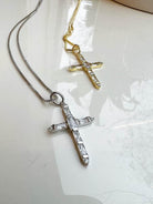 The Baguette Cross Necklace - Silver - Flutter