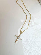 The Baguette Cross Necklace - Gold - Flutter