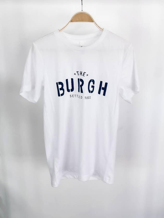 The Burgh Short Sleeve Tee - White/Navy - Flutter