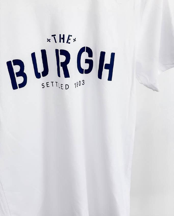 The Burgh Short Sleeve Tee - White/Navy - Flutter