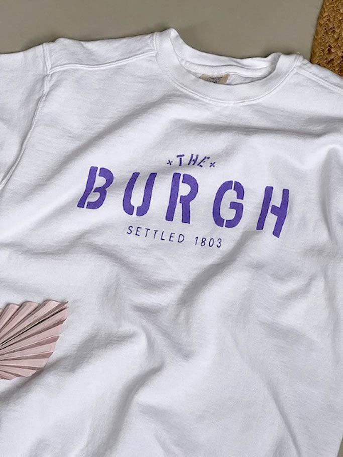 The Burgh Sweatshirt - White/Purple - Flutter