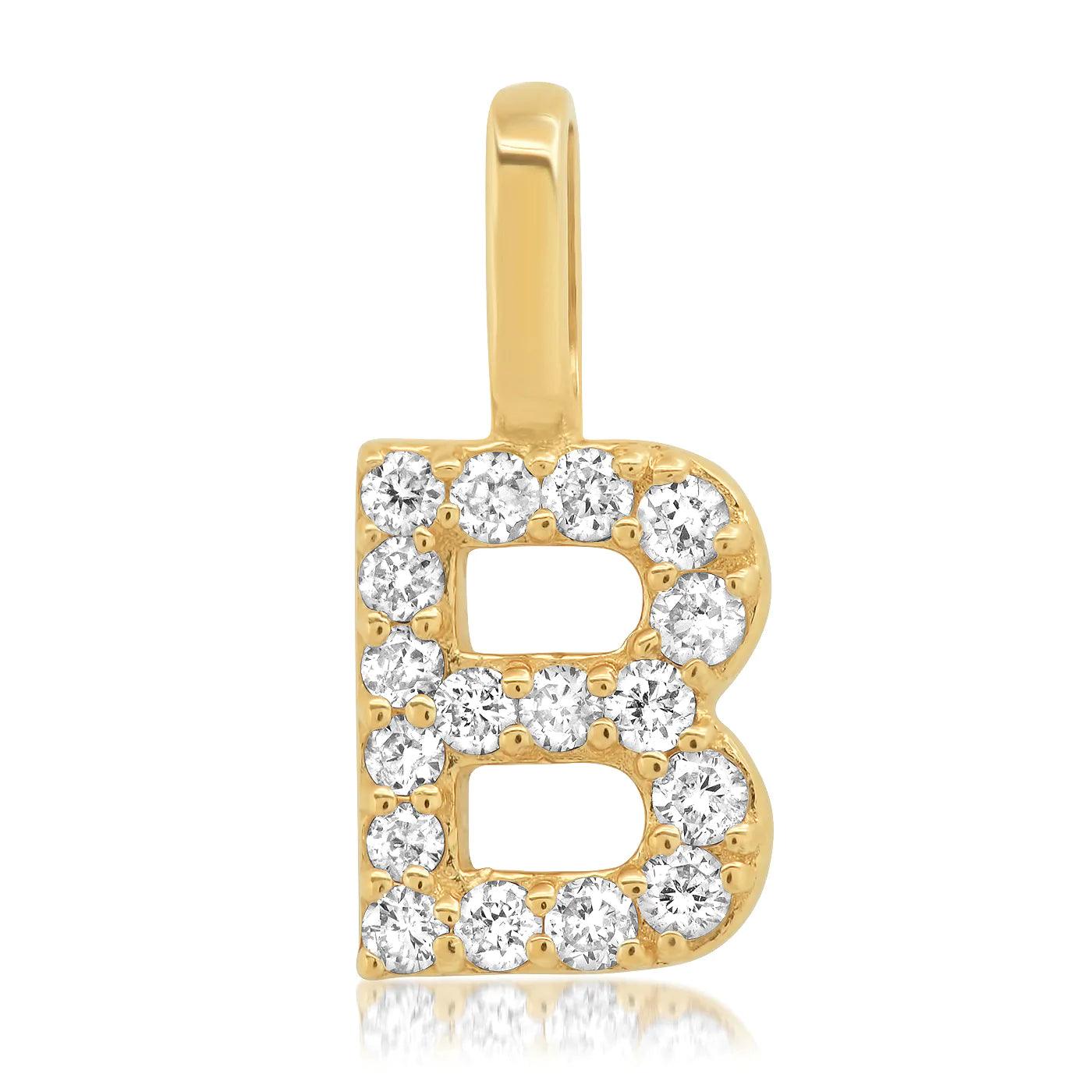 14K Pave Diamond Initial Charm - Gold - Flutter