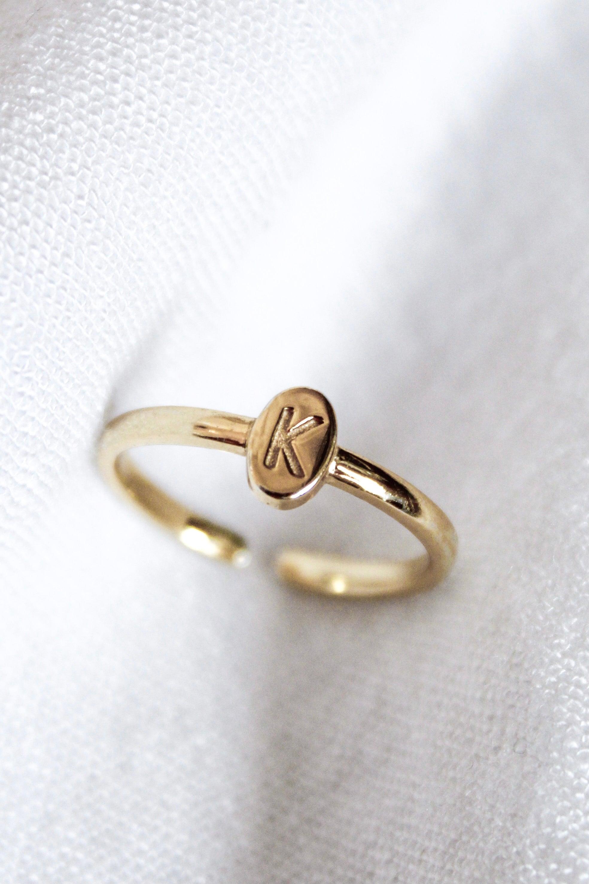 Kinsey Initial Ring - Gold - Flutter